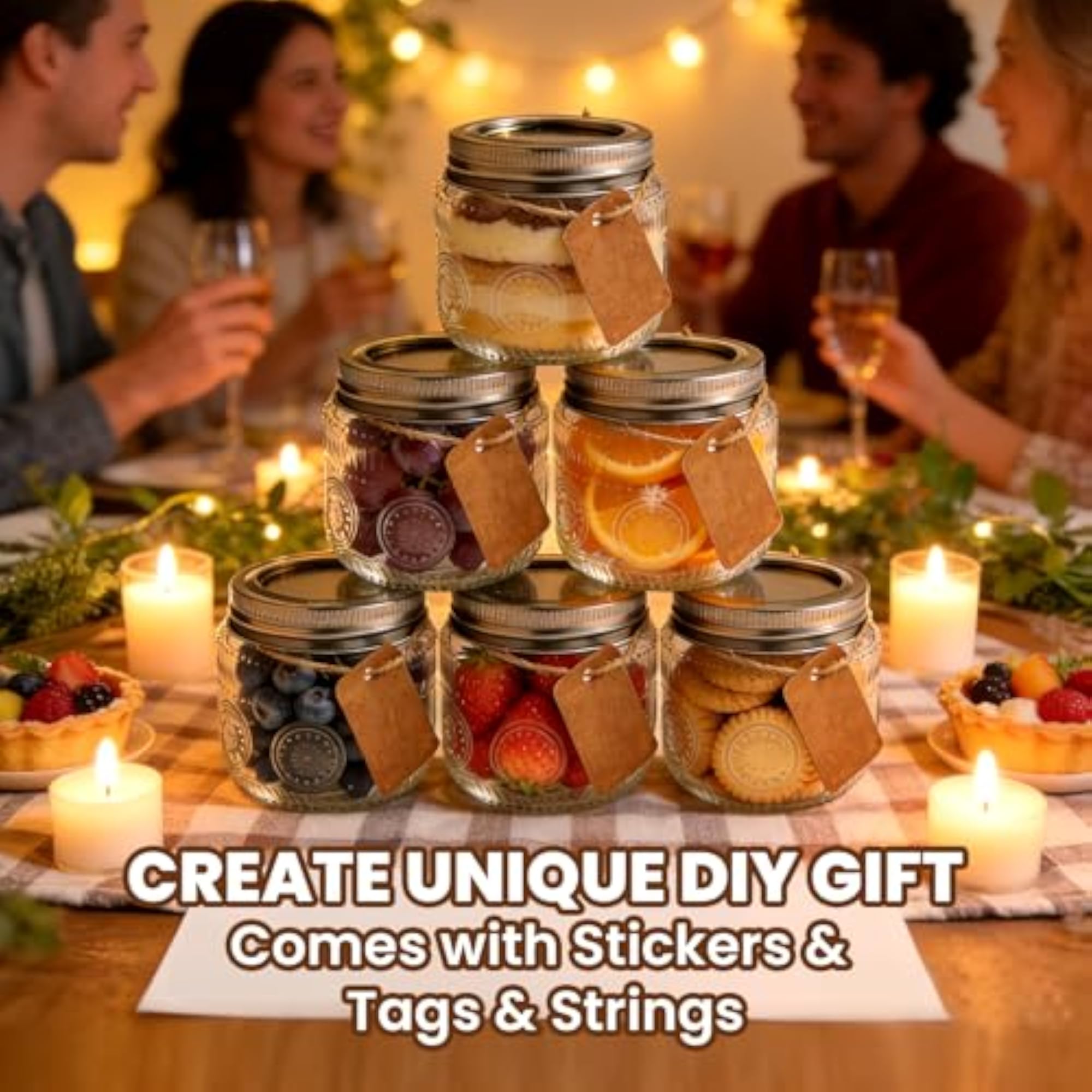 8oz Mason Jars (2 Pack) for Storage